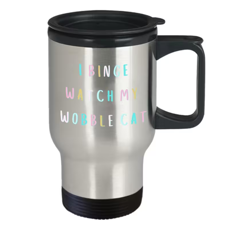 Wobble Cat Travel Mug
