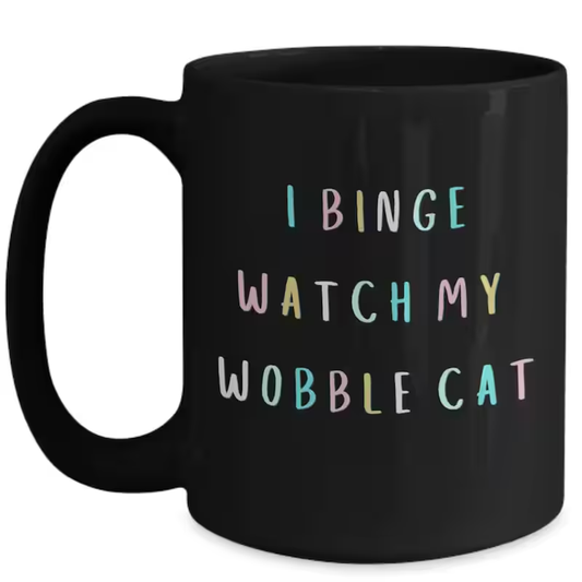 Wobble Cat Coffee Mug, Wobble Cat Mom, Cerebellar Hypoplasia, Drunk Cat, Wobbly Cat, Moxi & Minx, Special Needs Cat, Wobbly Merchandise