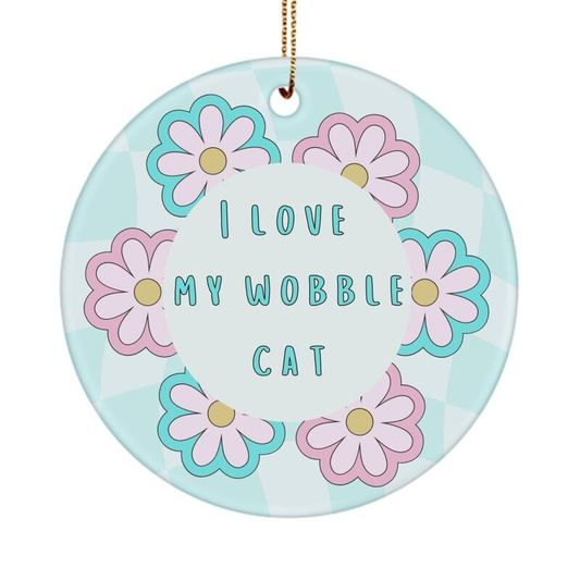 Wobble Cat Ornament, Wobble Cat Mom, Wobble Cat Dad,Cerebellar Hypoplasia, Drunk Cat, Special Needs Cat Gift, Gift For Wobble Cat Owner